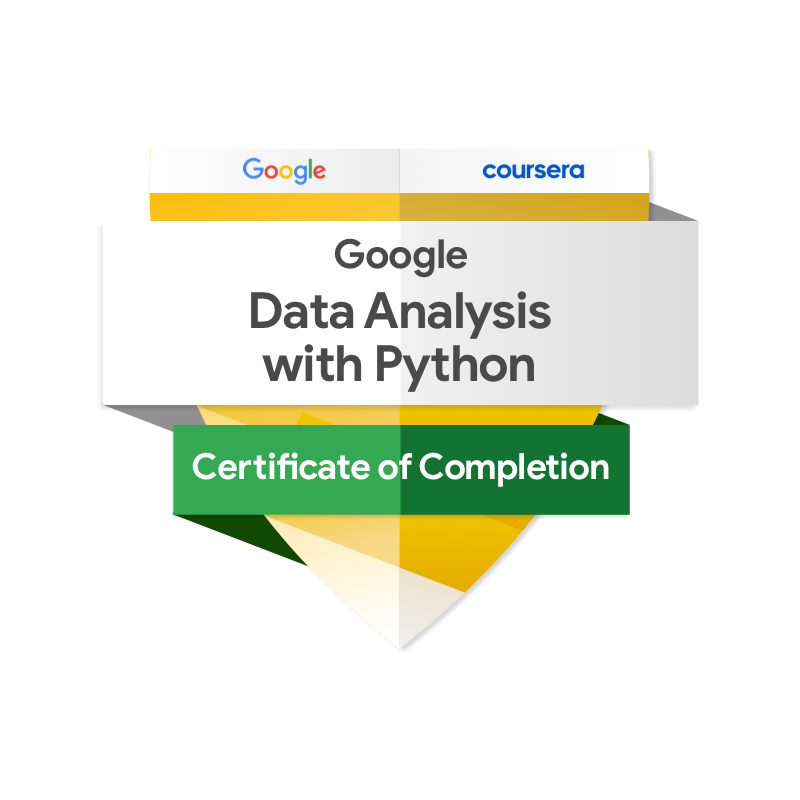 Google Data Analysis with Python certification badge