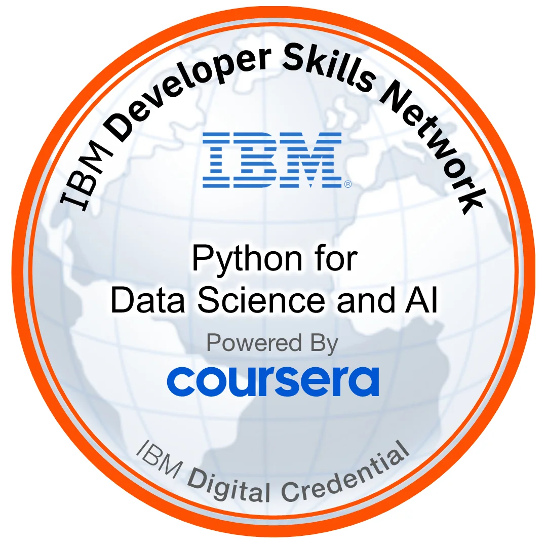 Python for Data Science & AI (IBM) certification badge