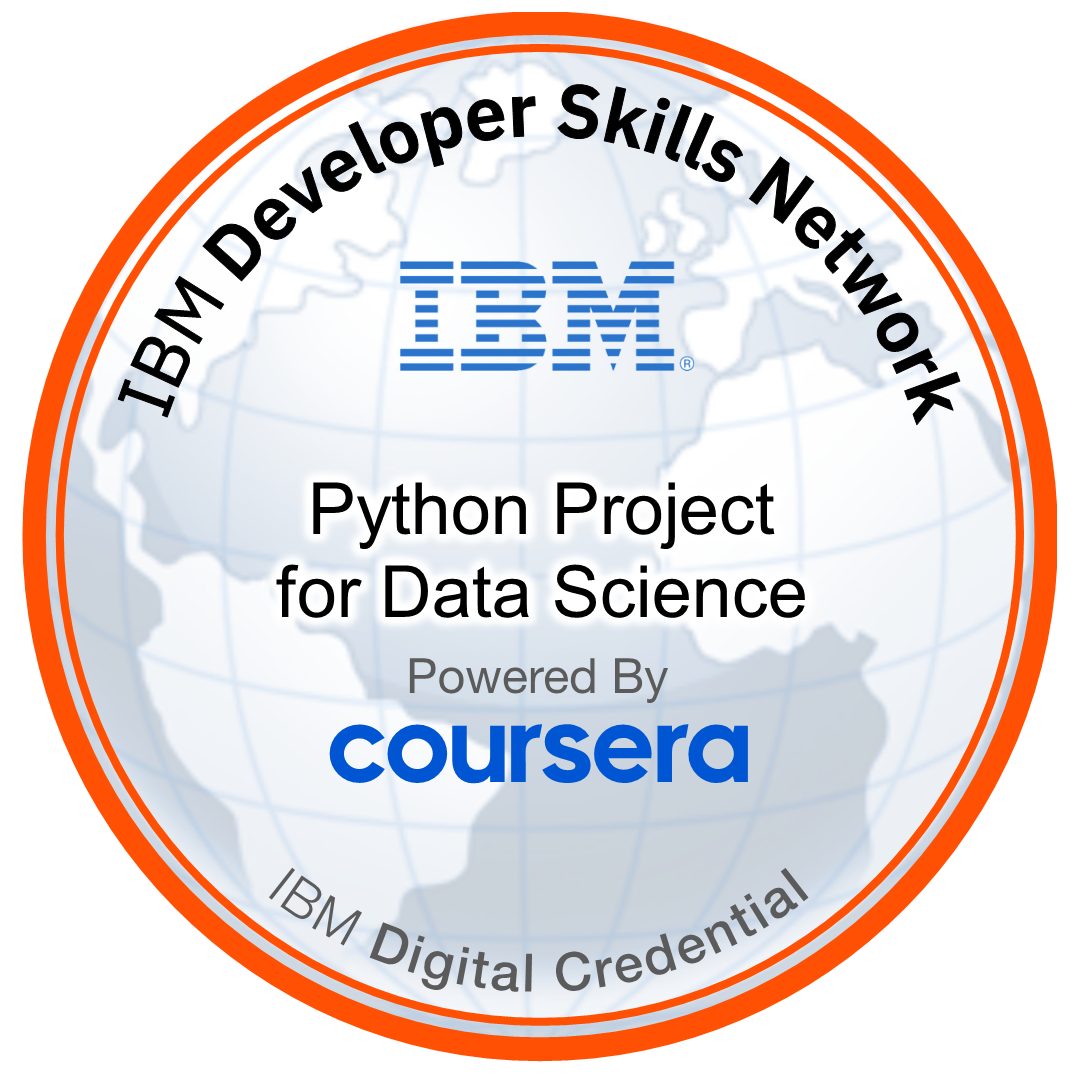 Python Project for Data Science (IBM) certification badge