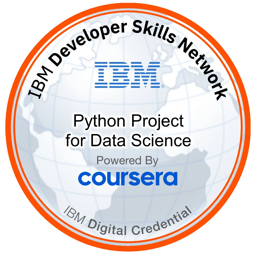 Python Project for Data Science (IBM) certification badge